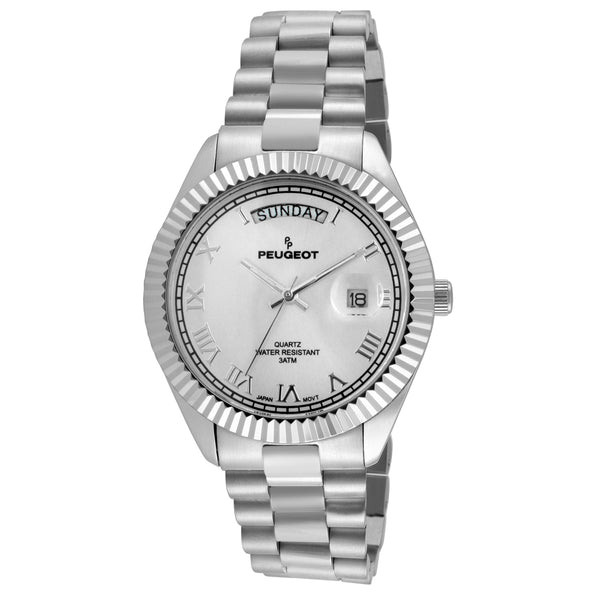 Stainless Steel Silver White Watch, SILVER