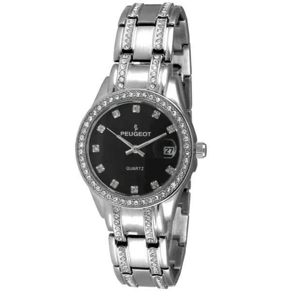 Women's Jeweled Evening Watch 6 Strands of Genuine Swarovski Crystals -  Peugeot Watches