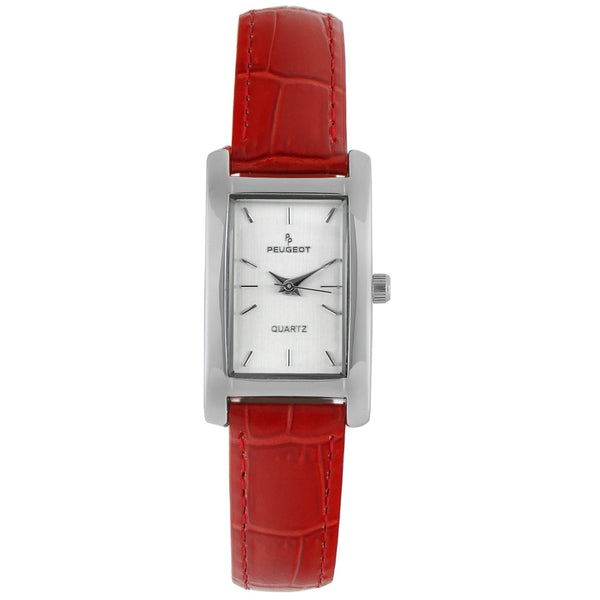 Women's Watch 34x20mm Contour Dress Red Leather Strap