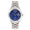 Men's 40mm Blue Face Fluted Bezel Steel Bracelet Watch