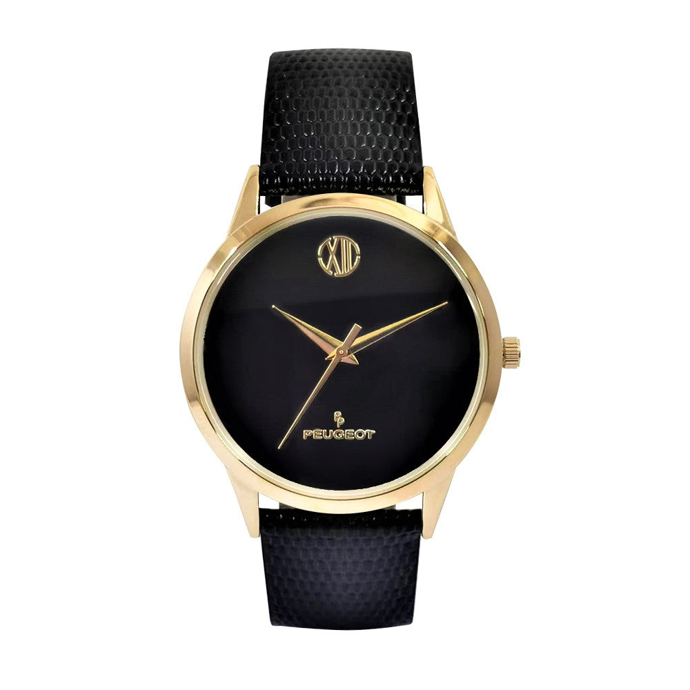 Men's 40mm Wafer Slim Round Gold-Plated Case Watch