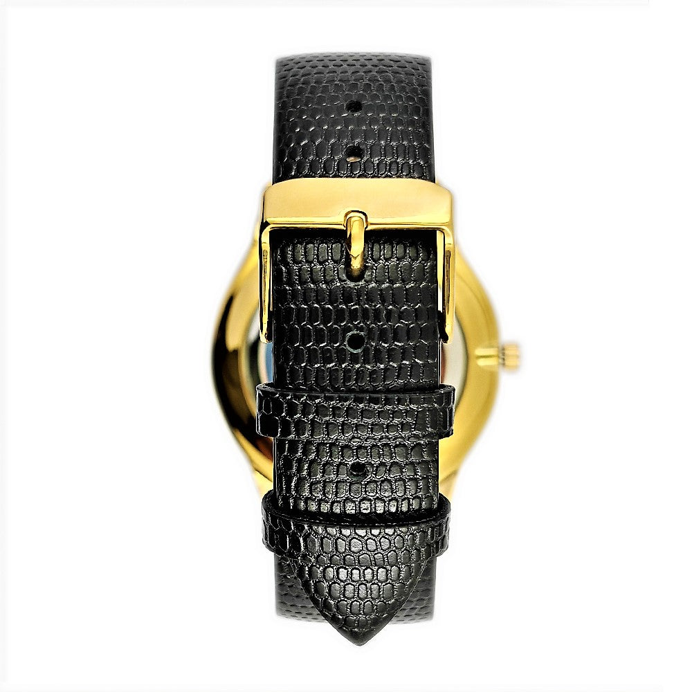 Men's 40mm Wafer Slim Round Gold-Plated Case Watch