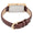 Women's 35x20mm Crystal Bezel Watch with Glossy Brown Leather Strap