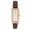 Women's 35x20mm Crystal Bezel Watch with Glossy Brown Leather Strap