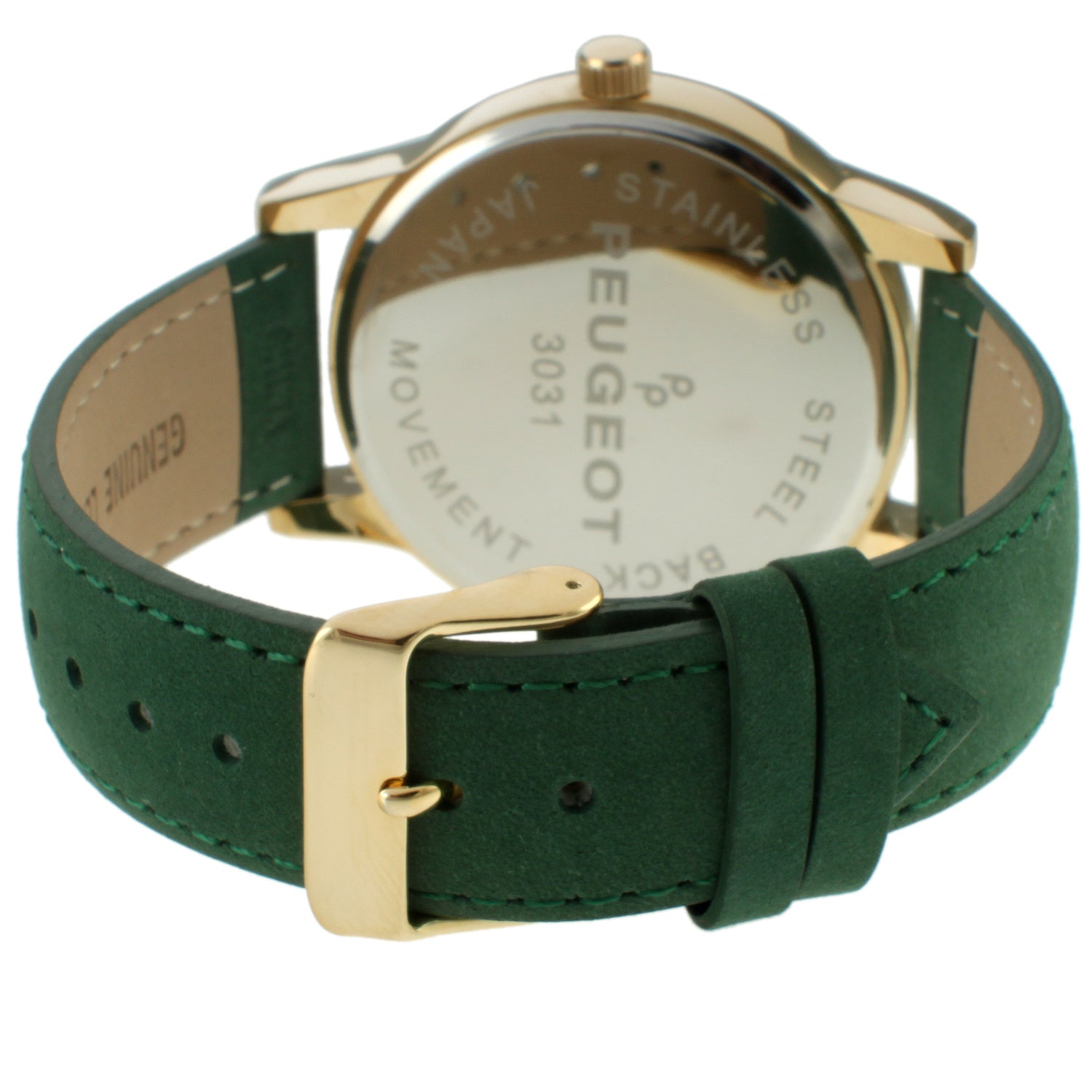 Women's 40mm Multi-Function Watch with Green Suede Strap