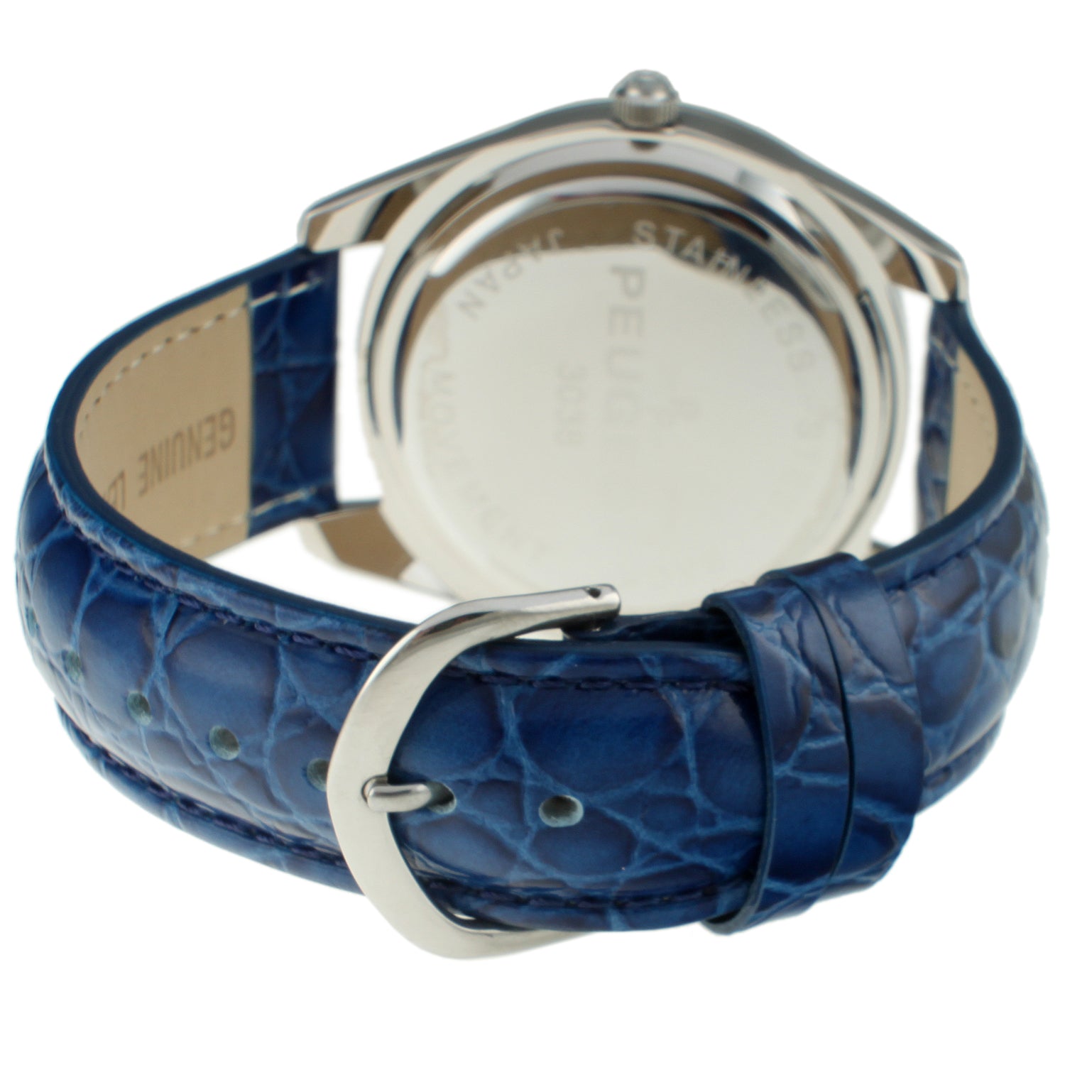 Women's 40mm Blue Boyfriend Watch with Baguette Crystals