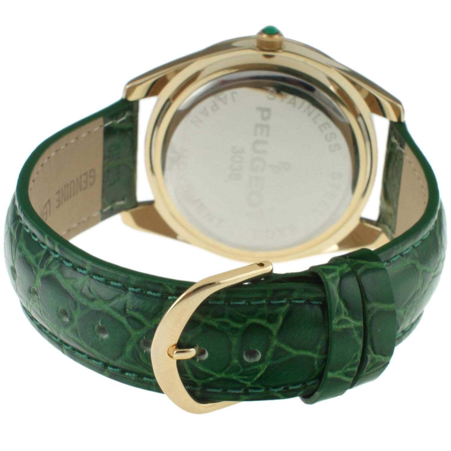 Women's 40mm Green Boyfriend Watch with Baguette Crystals