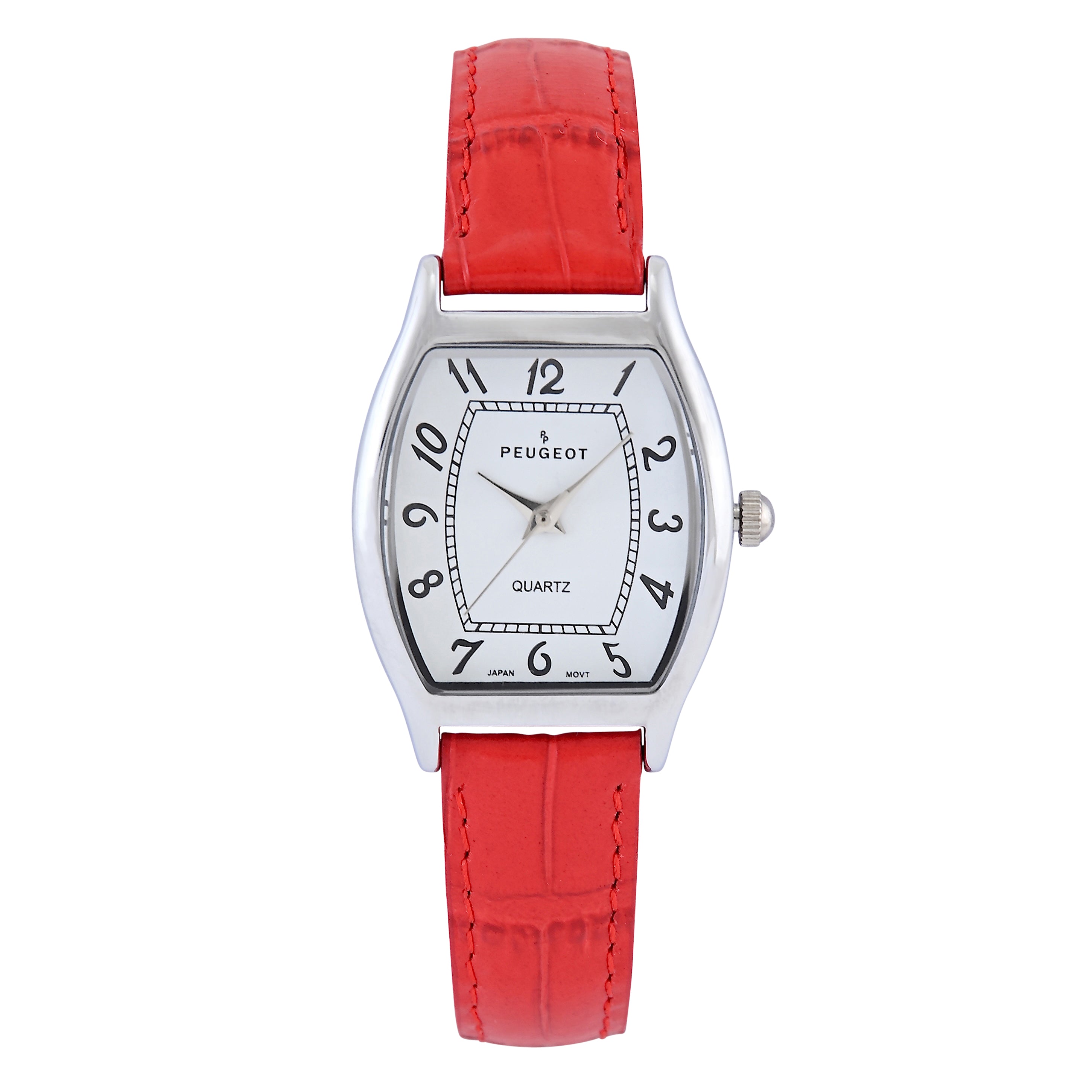 Women's 26 x 32mm Cushion Shape Watch with Red Leather Band