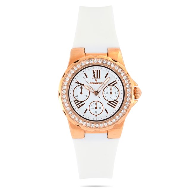 Women's Rose Gold Wrist Watch with Crystal Bezel