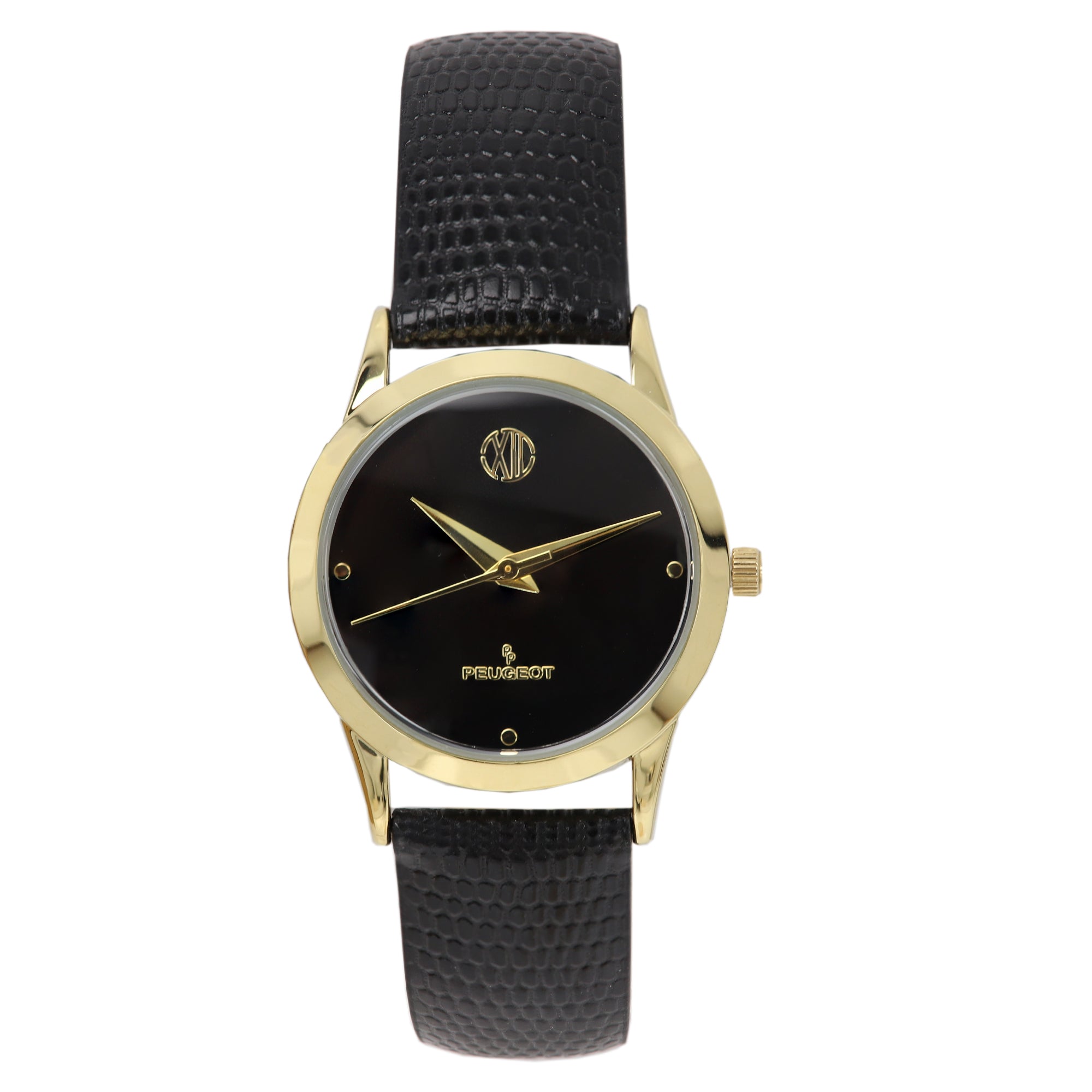 Women 30mm Wafer Slim Designer  Status Watch Black Dial