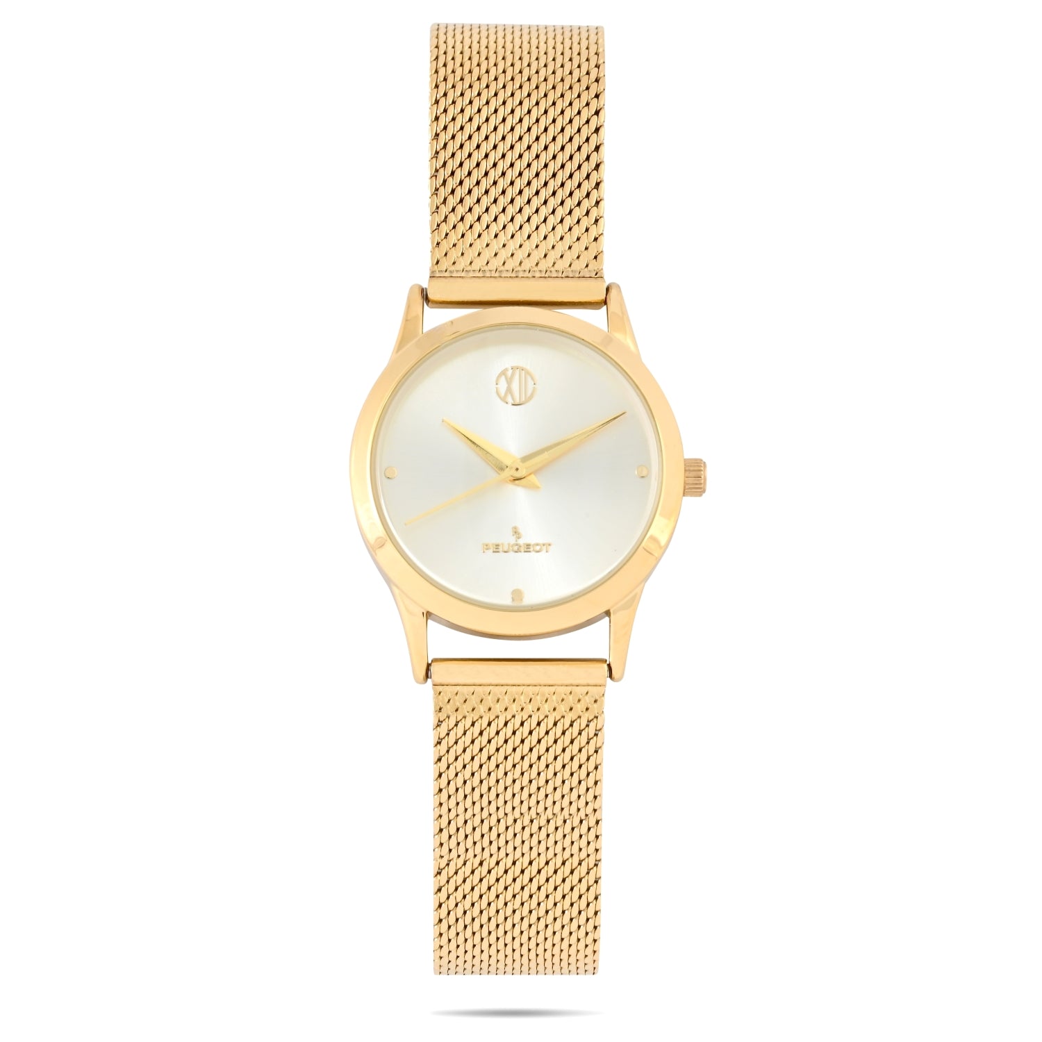 Womens 30mm Wafer Slim Gold Plated Watch with Mesh Band