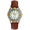 Womens Round 35mm Glow In The Dark Watch with Brown Leather Band