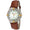 Womens Round 35mm Glow In The Dark Watch with Brown Leather Band