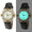 Womens Round 30mm Glow In The Dark Watch with Black Leather Band