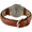 Womens Round 26mm Glow In The Dark Watch with Brown Leather Band