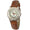 Womens Round 26mm Glow In The Dark Watch with Brown Leather Band