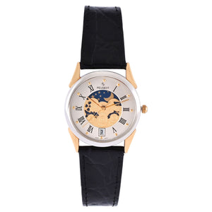 Womens 30mm Round Two-Tone Sun-Moon Deco Gear Watch