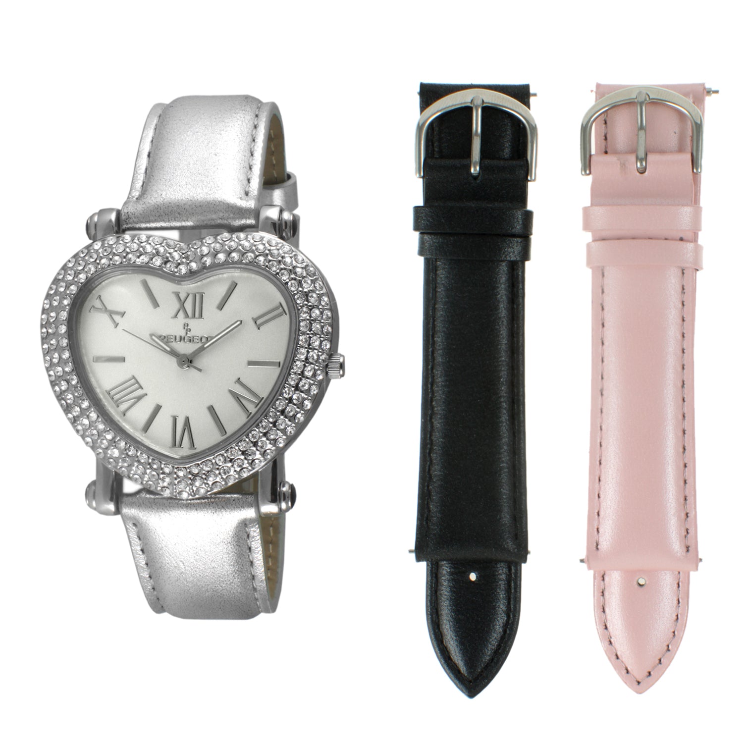 Women's Heart Shaped Interchangeable Crystal Set Watch