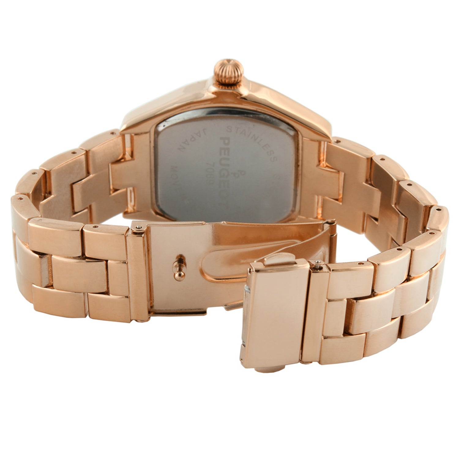 Women's Rose Gold Status Bracelet Watch 36x33mm Barrel Shape Roman Dial