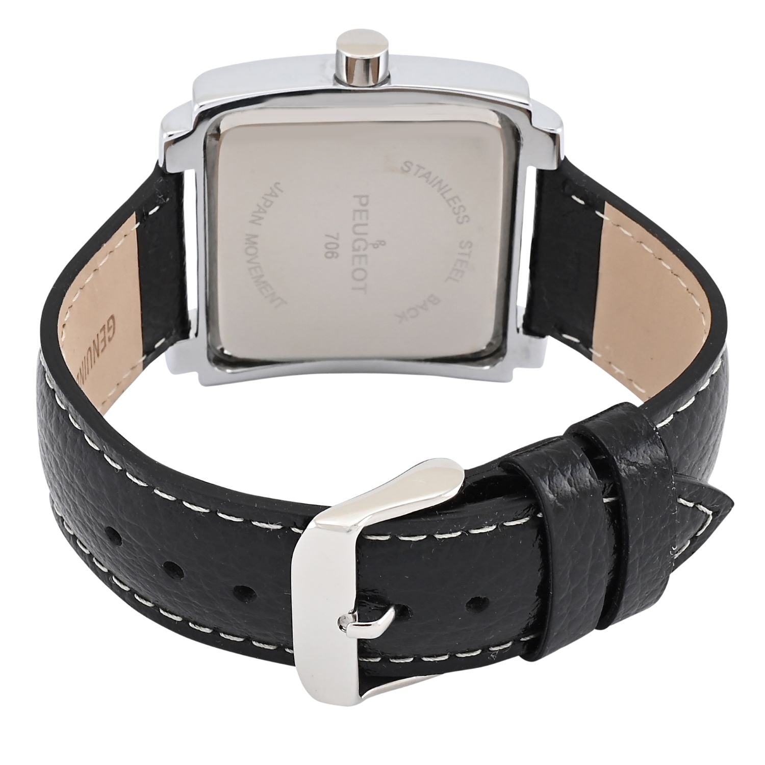 Women's Square 35x40mm Easy Read Big Face Watch with Leather Band