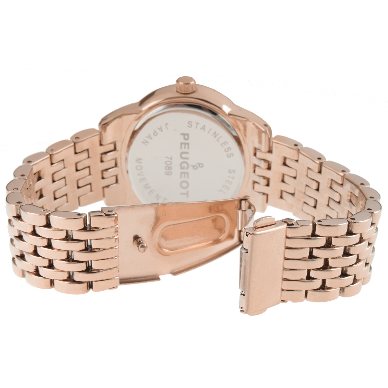 Women's Rose Gold 40mm Multi-Function Watch with Crystal Bezel