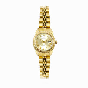 Peugeot Women's All-Gold 26mm Fluted Bezel Steel Bracelet Watch - Peugeot  Watches