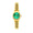 Women's Gold-Tone 26mm Fluted Bezel Steel Bracelet Watch with Green Dial