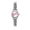 Women's Silver-Tone 26mm Fluted Bezel Steel Bracelet Watch with Pink Dial