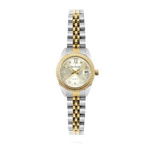 Women's Gold 26mm Fluted Bezel Steel Bracelet Watch