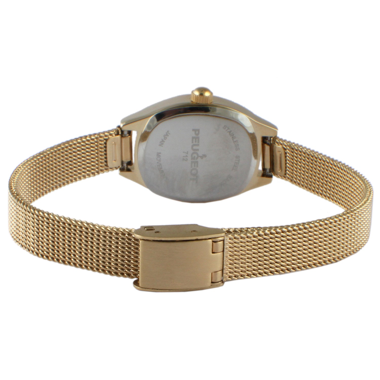 Women Gold  Moon Phase Watch 30x20mm Calendar Mesh Bracelet