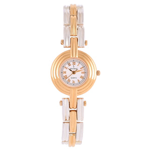 Womens  25mm Two-Tone Round 14K Gold-Plated Fluted Bezel Watch