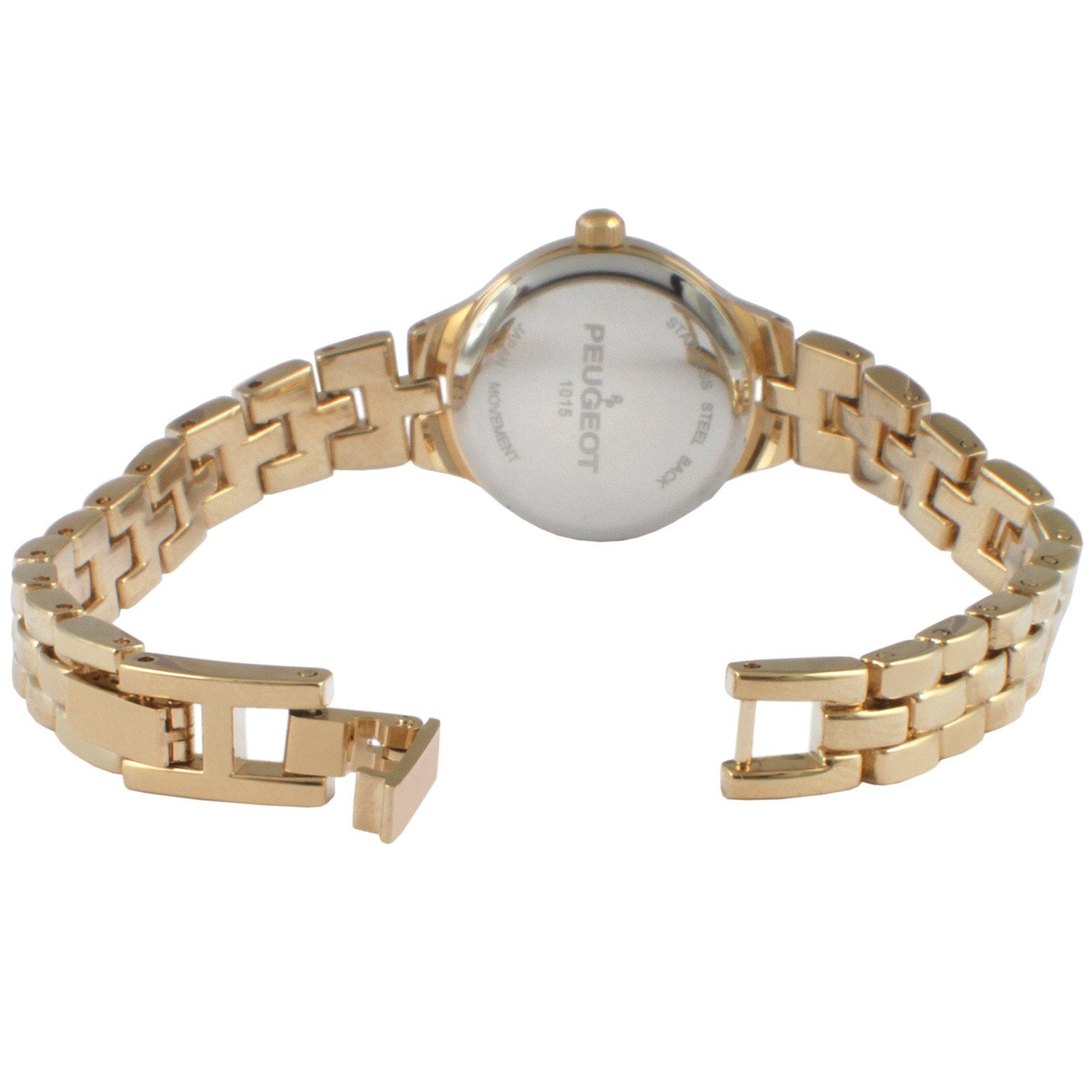 Women's 22mm Gold Dial Round Self-Adjust Link Bracelet Watch