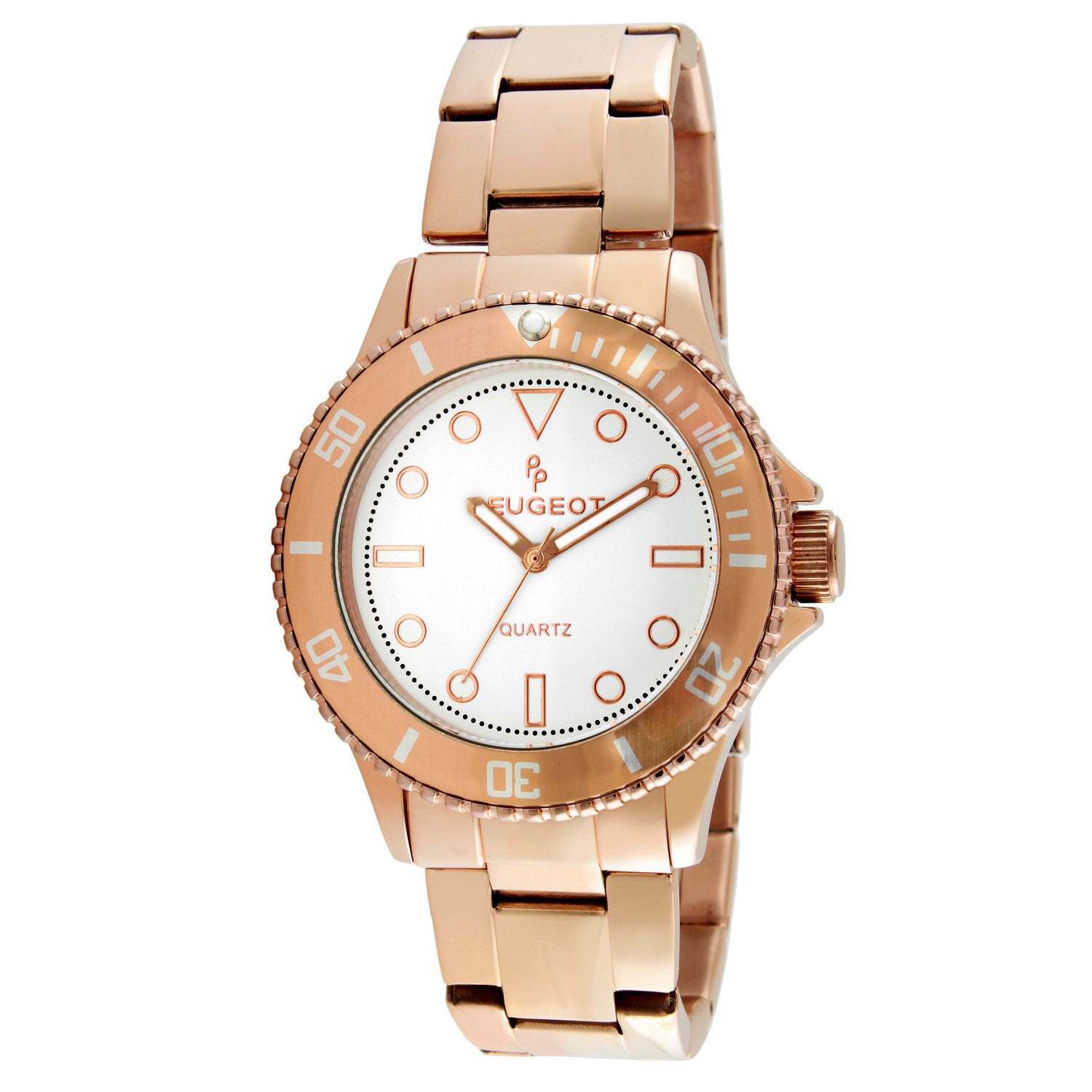 Women 36mm Sport Bezel Rose Gold Bracelet Watch