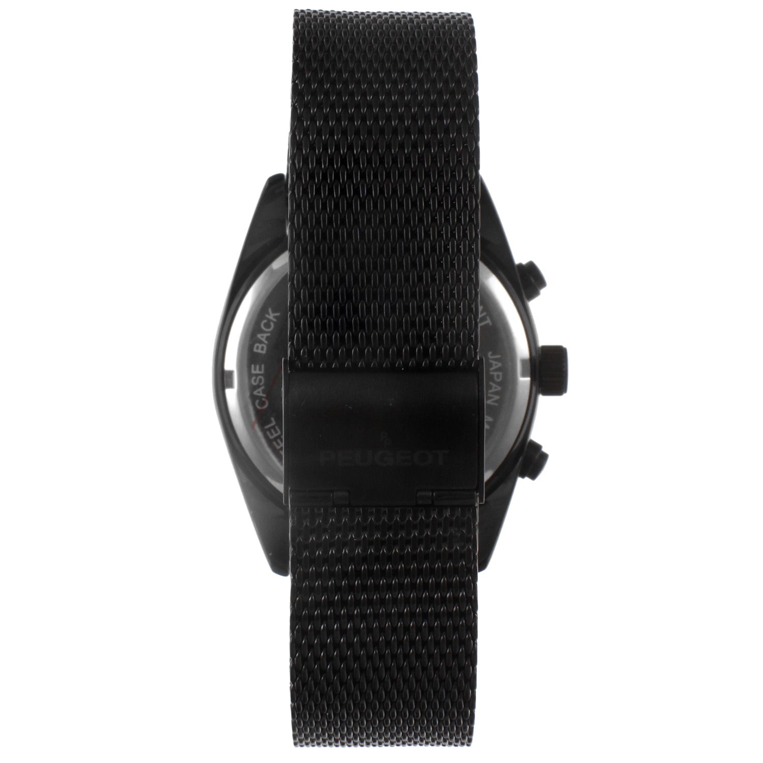 Men's 42mm Black Multi-Function Steel Mesh Watch