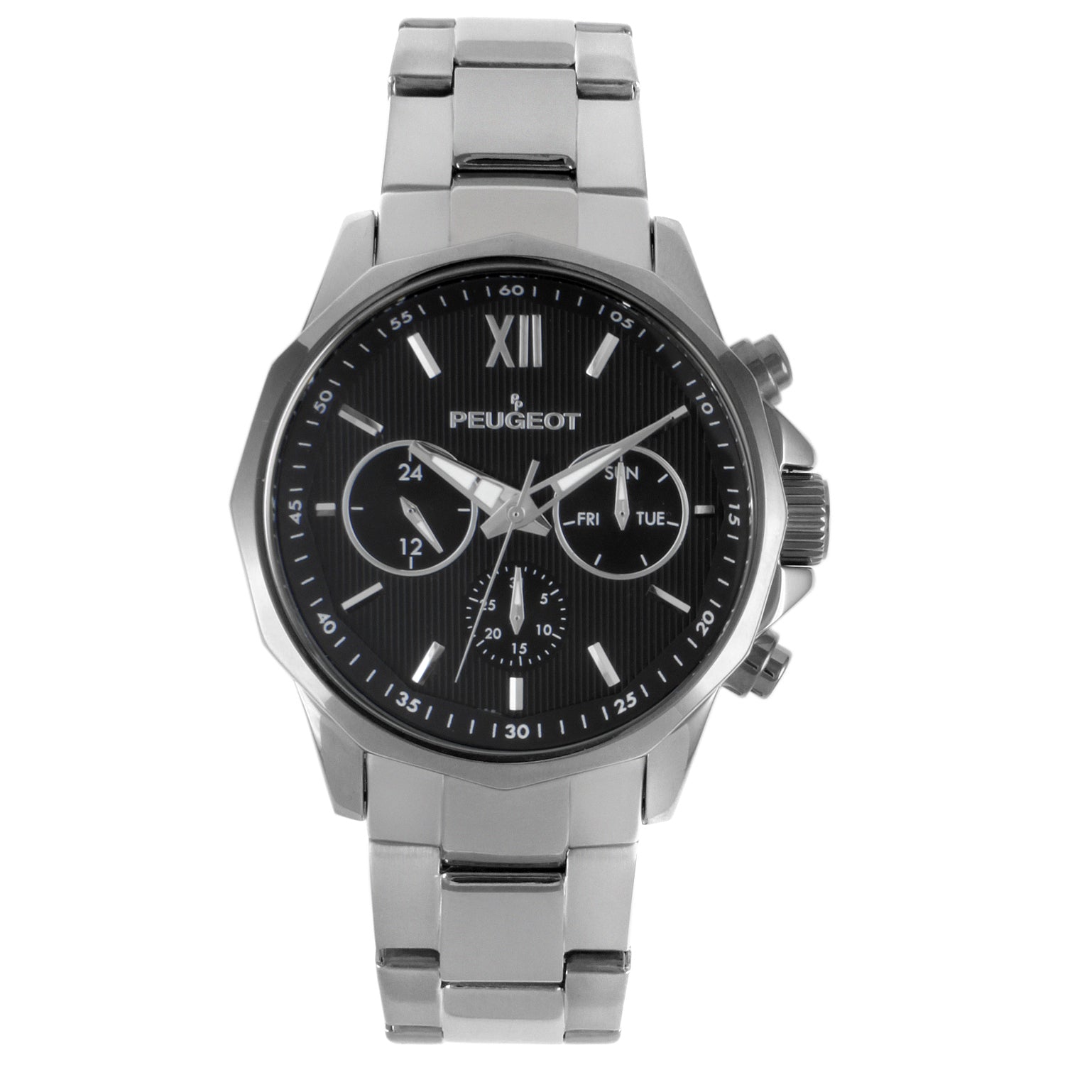 Men's 46mm Multi-Function Stainless Steel Bracelet Watch