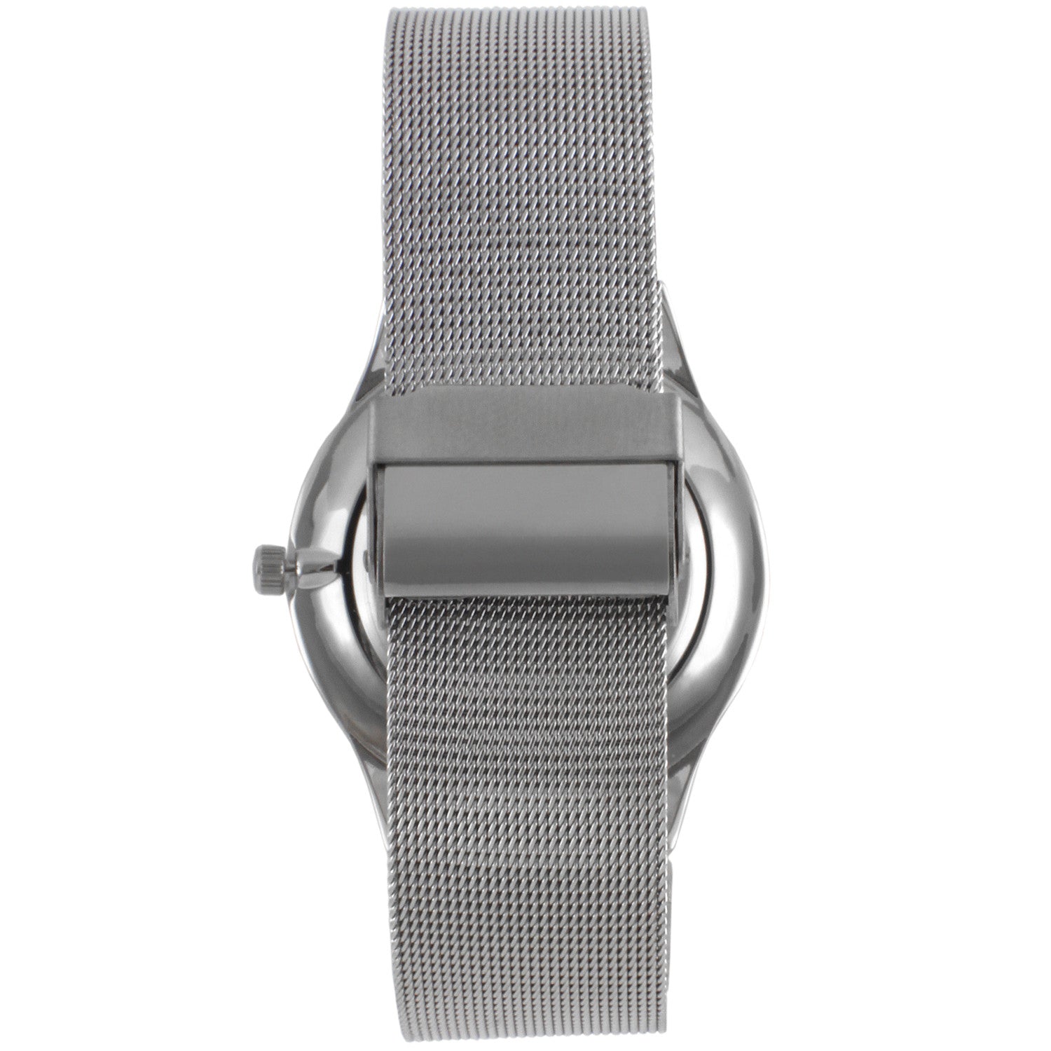 Men's 40mm Grey Dial Slim Case Stainless Steel Mesh Watch