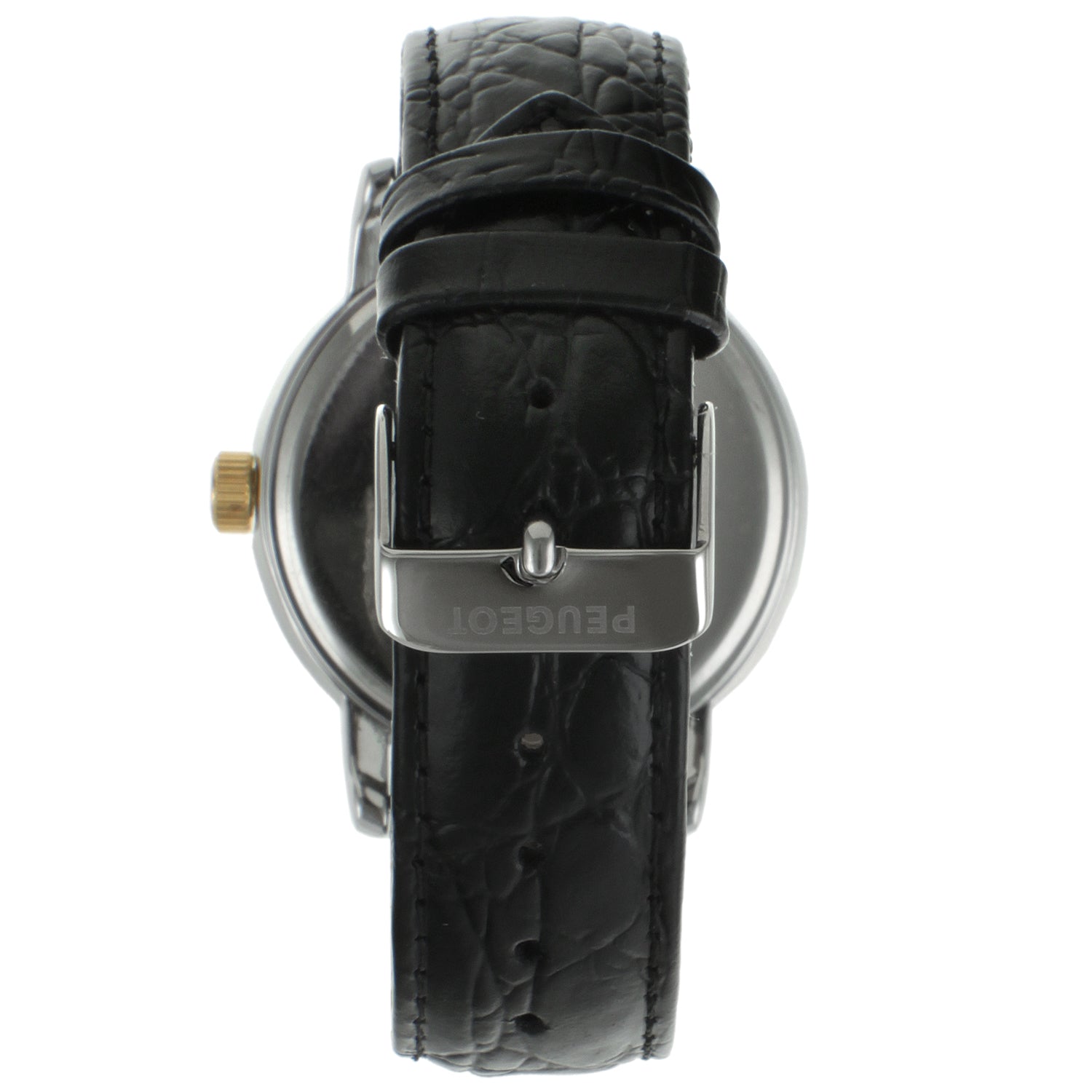 Mens 40mm Dress Watch with Roman Numerals and Black Strap