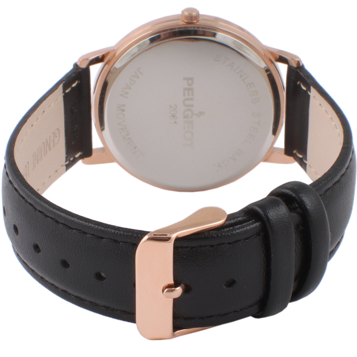 Men's 40mm Rose Gold Vintage Remote Sweep Leather Strap Watch