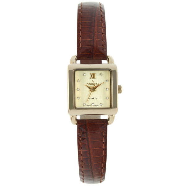 Women's Small Square Case Watch with Crystal Marker - Peugeot Watches