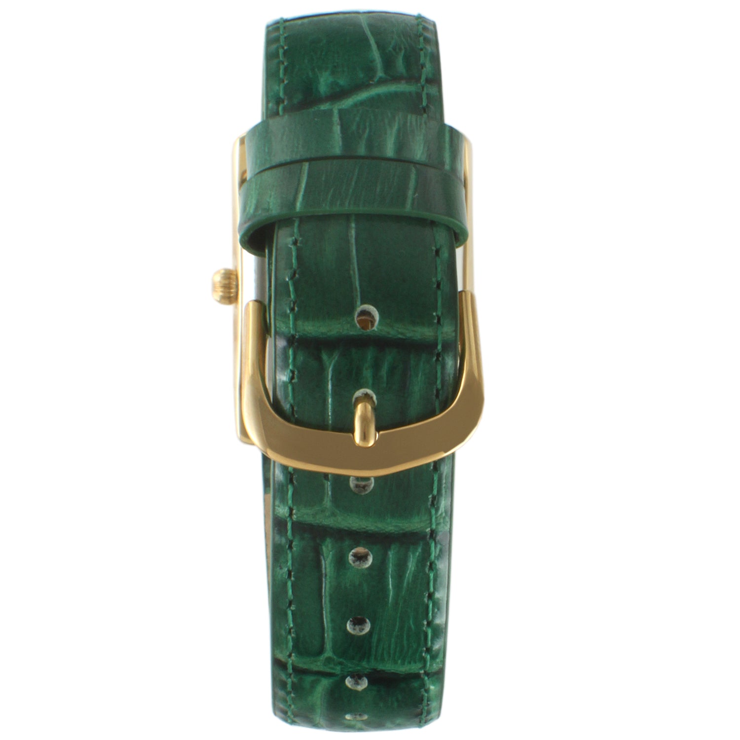 Women's Tank Watch Roman Dial Green Strap