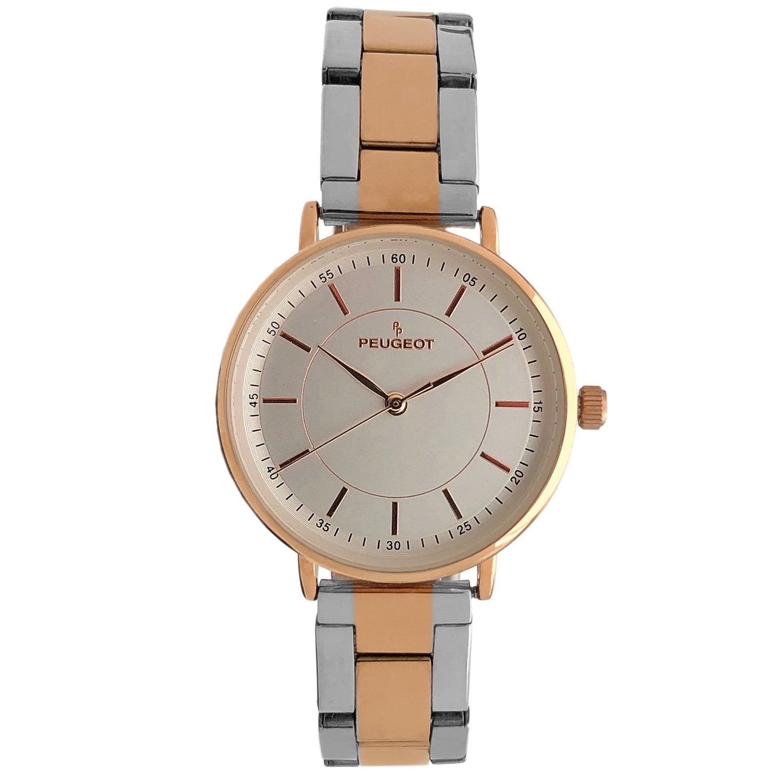 Peugeot Women's Watch Gold Round Large Gold Face Brown Leather Strap -  Peugeot Watches